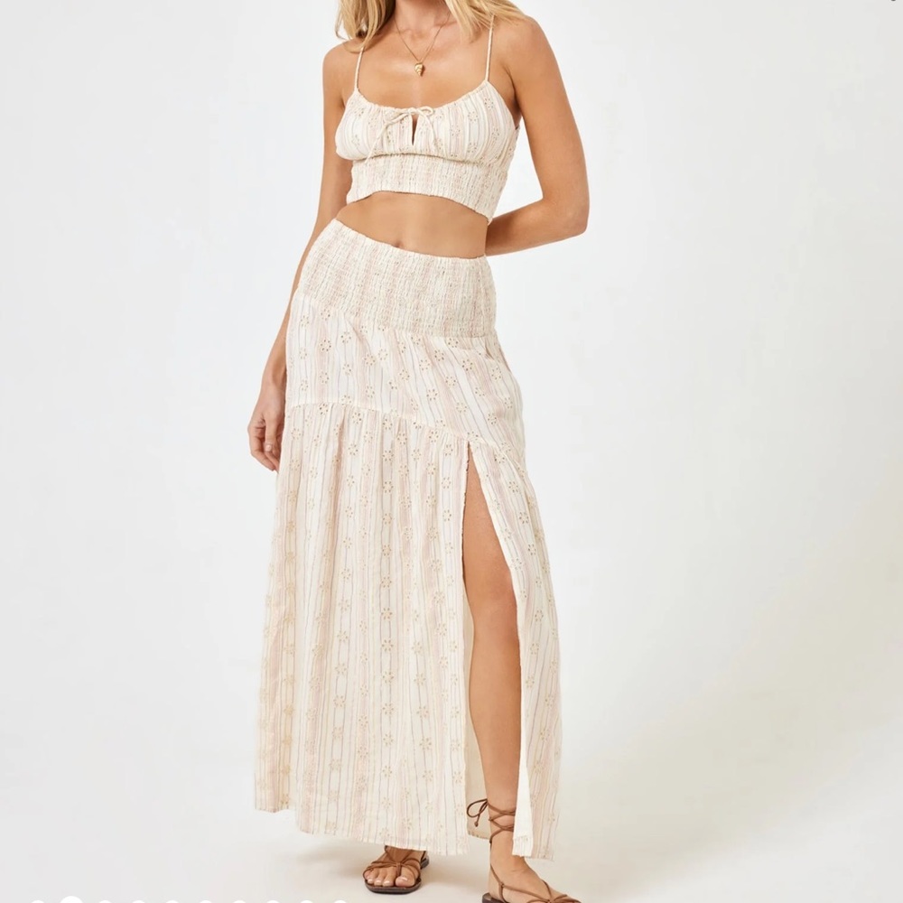 Lspace L*space falling for you maxi skirt and tank set XS NWT